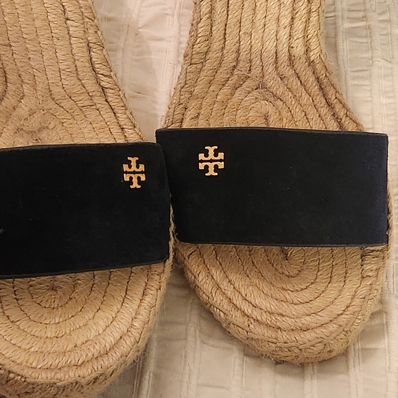 Tory Burch Navy Blue Baily Wmen's Blnsvy Blue Espadrille Sandals Size 9 - Picture 9 of 15